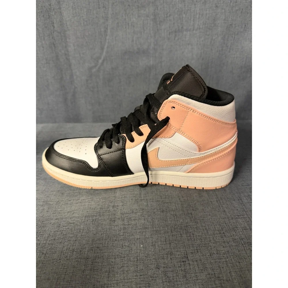 Nike Air Jordan 1 Mid Crimson Tint White/Arctic Orange Black 554724-133 Mens 8.5
